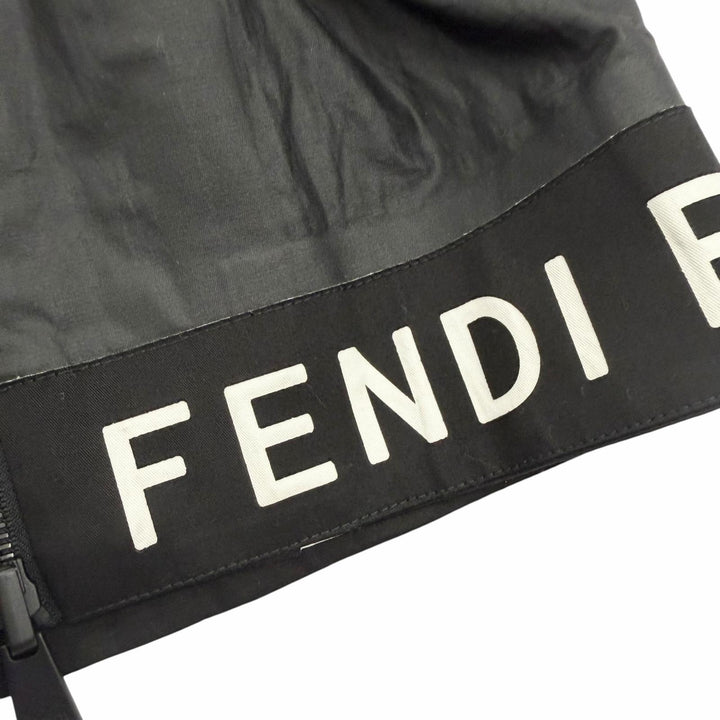 Excellent FENDI coat Reversible tape design tape logo black cotton mens 48