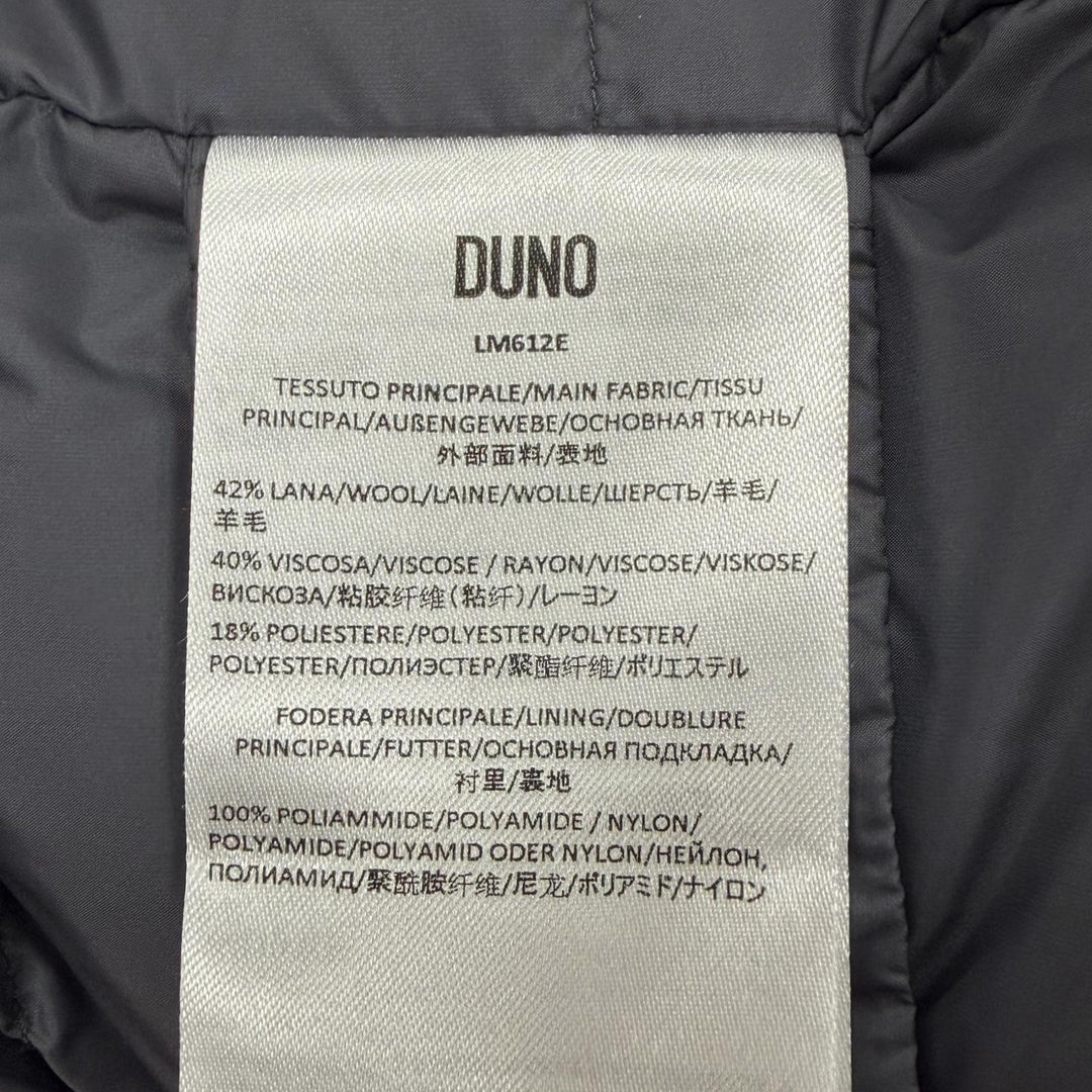 Excellent DUNO Down jacket double zip up gray wool mens 50 LM612E