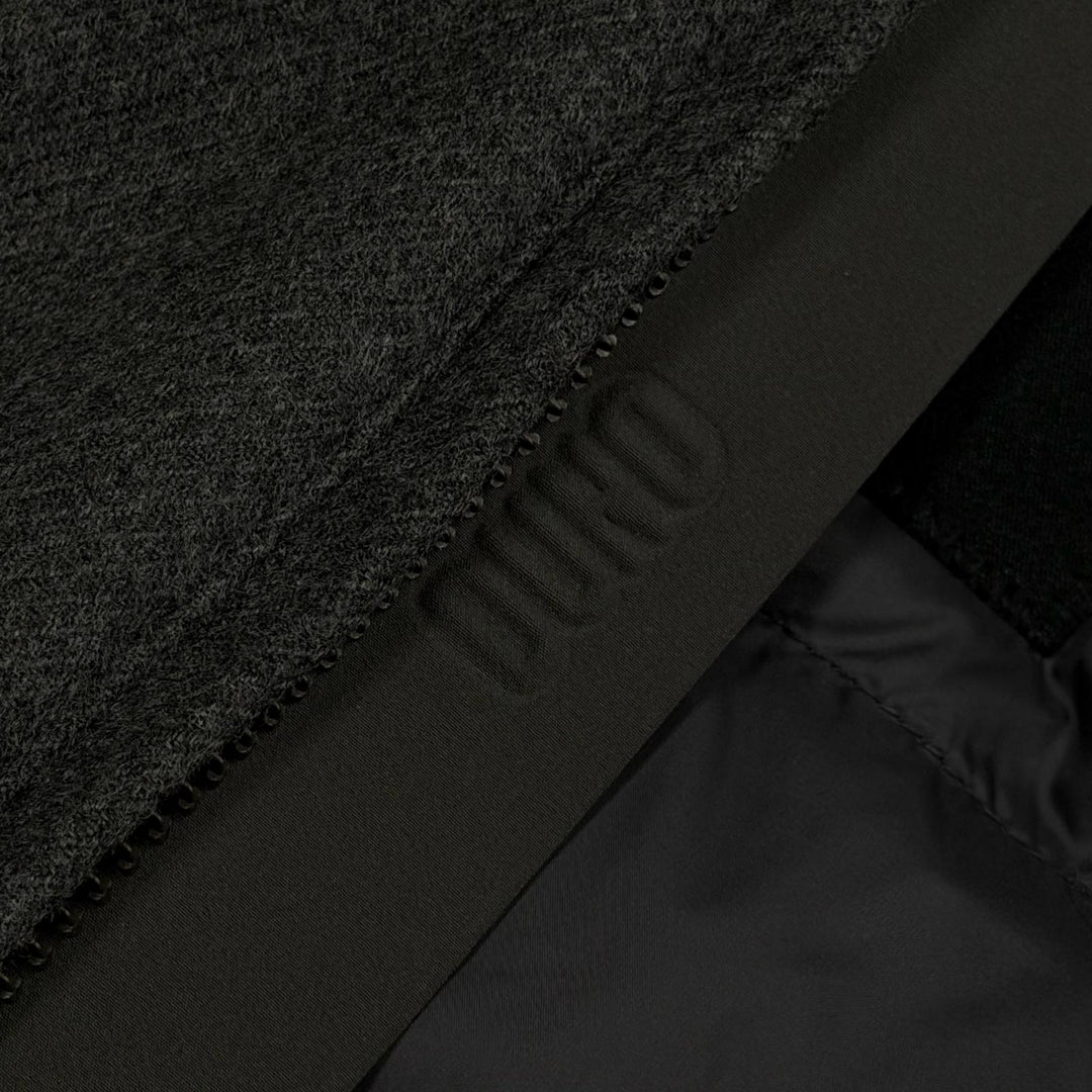 Excellent DUNO Down jacket double zip up gray wool mens 50 LM612E