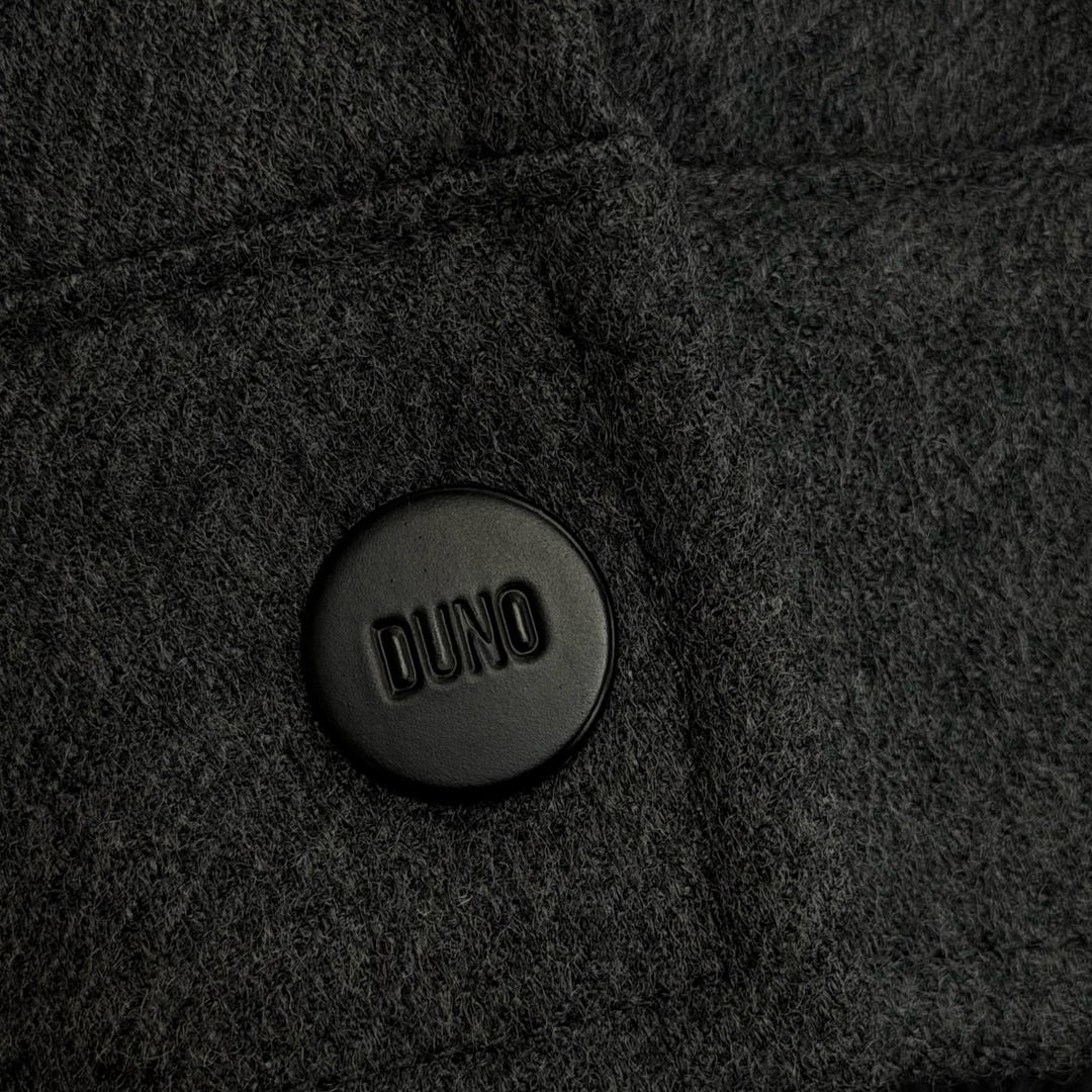 Excellent DUNO Down jacket double zip up gray wool mens 50 LM612E