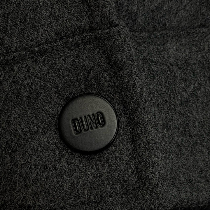 Excellent DUNO Down jacket double zip up gray wool mens 50 LM612E