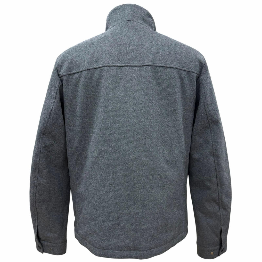 Excellent DUNO Down jacket double zip up gray wool mens 50 LM612E