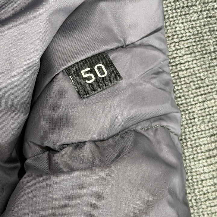 Excellent DUNO Down jacket double zip up gray wool mens 50 LM612E