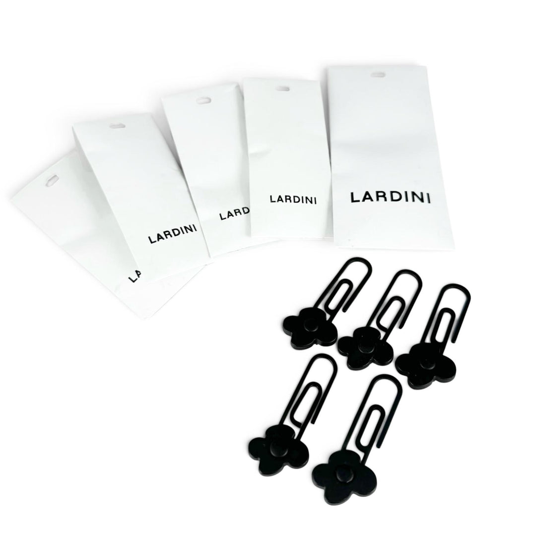 Pristine LARDINI Boutonniere FLWPIN Flower motif clip-on lapel pins black mens