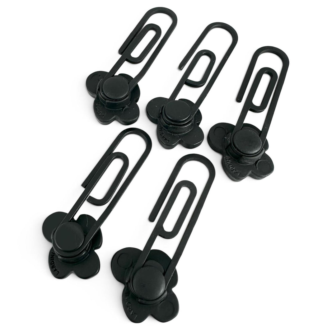 Pristine LARDINI Boutonniere FLWPIN Flower motif clip-on lapel pins black mens