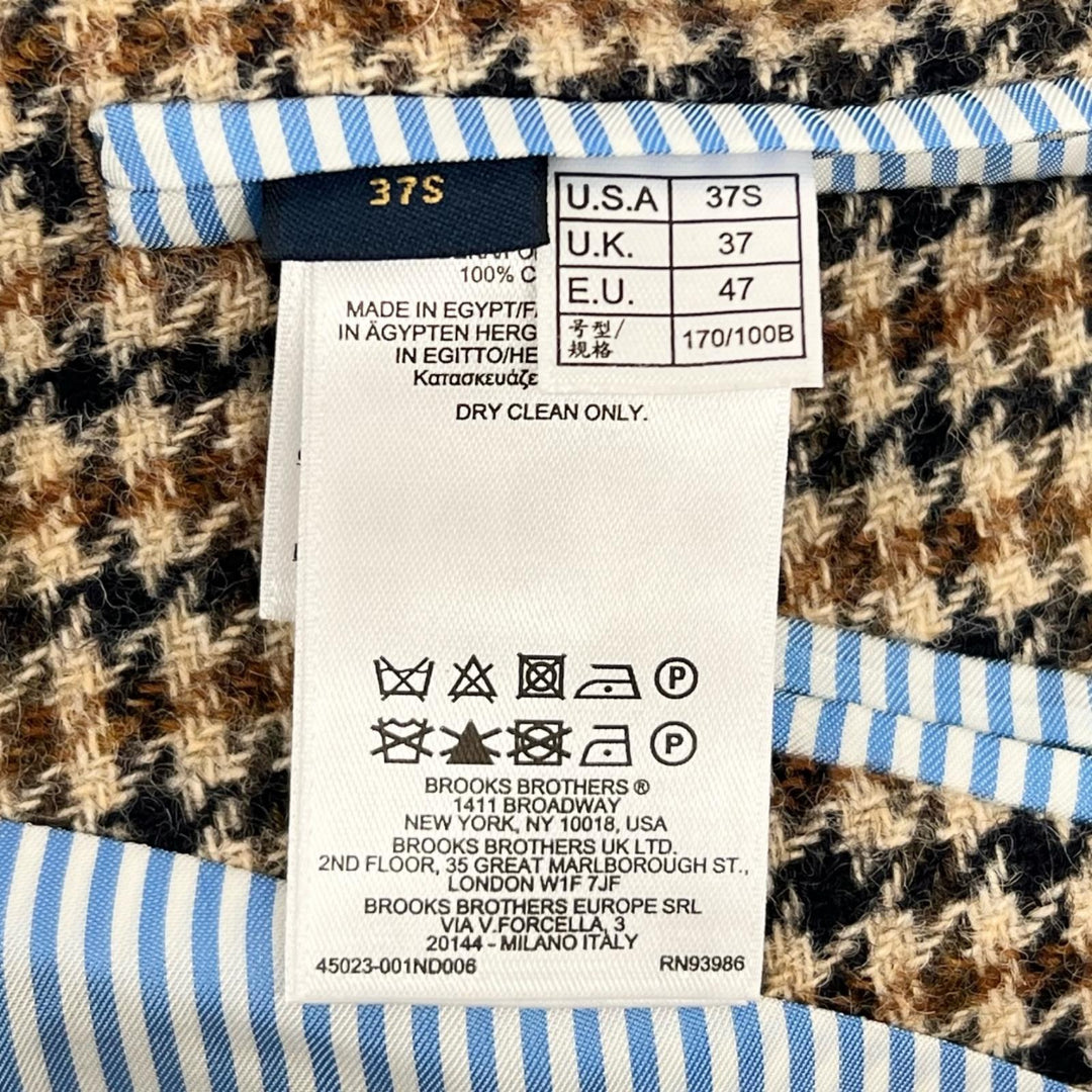 Excellent Brooks Brothers tailored jacket REGENT FIT Single-breasted tweed 37