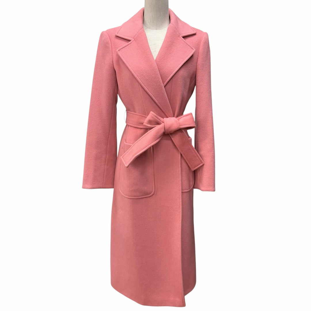 Great MAX&CO coat Belted Wrap pink wool Women 38 60145019