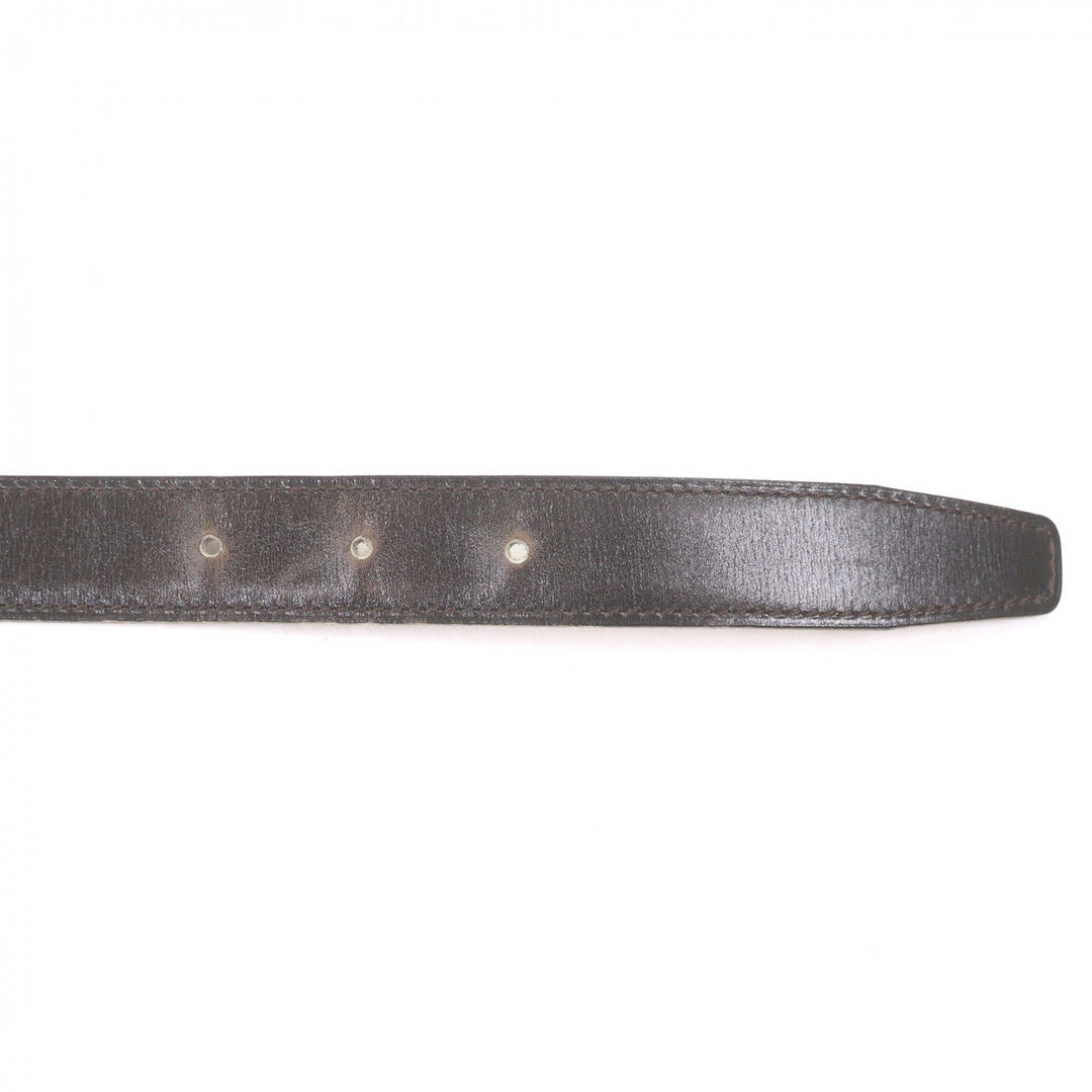 Very Good HERMES belt Margiela era H logo gold buckle Dark brown leather Women