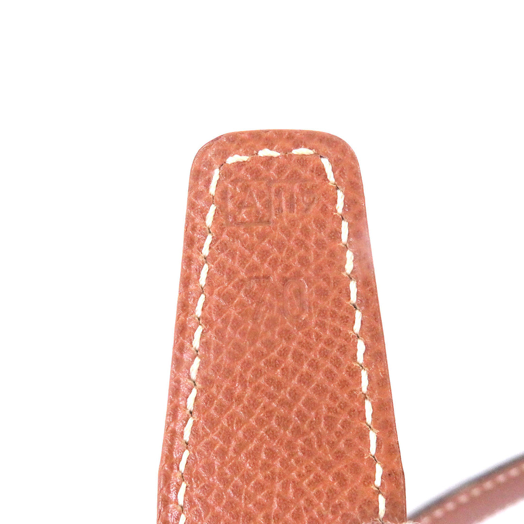 Very Good HERMES belt Margiela era H logo gold buckle Dark brown leather Women
