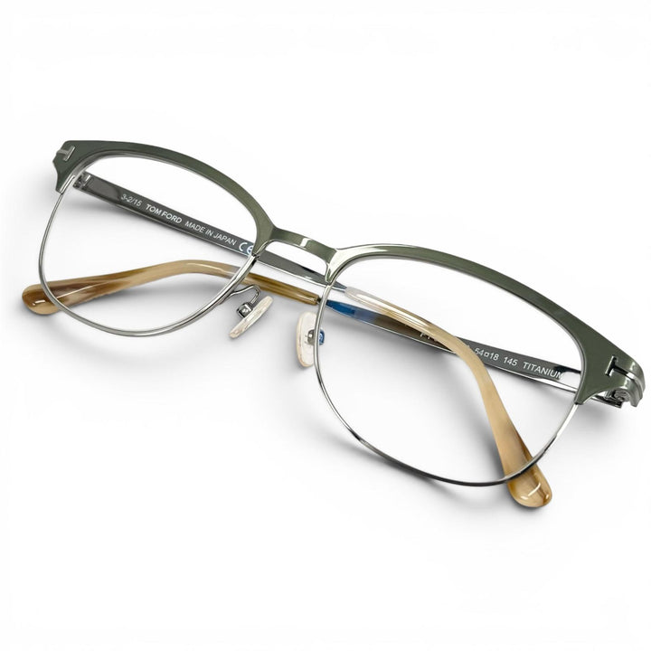 Excellent TOM FORD Glasses Thurmont Silver titanium mens FT5381