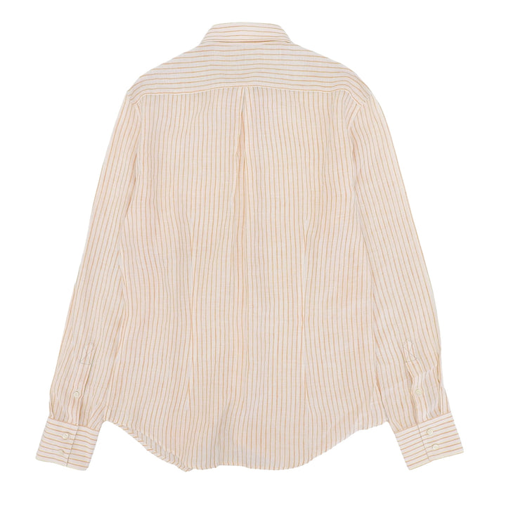 Great Brunello Cucinelli Long sleeve shirt Orange linen mens L
