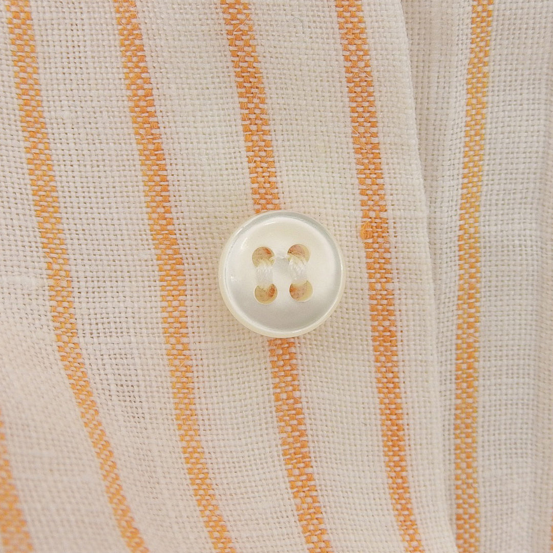 Great Brunello Cucinelli Long sleeve shirt Orange linen mens L