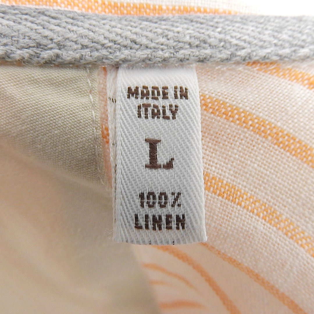 Great Brunello Cucinelli Long sleeve shirt Orange linen mens L