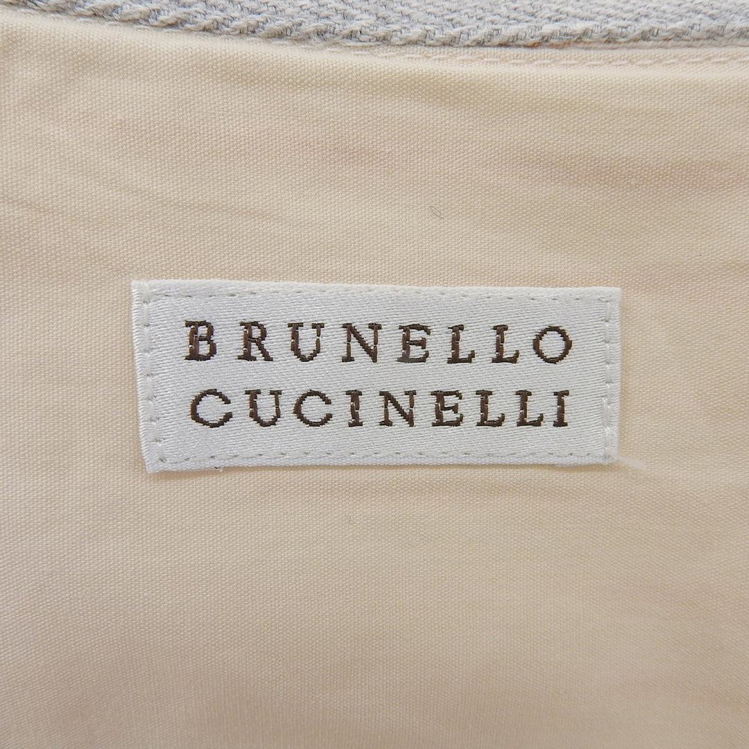 Great Brunello Cucinelli Long sleeve shirt Orange linen mens L