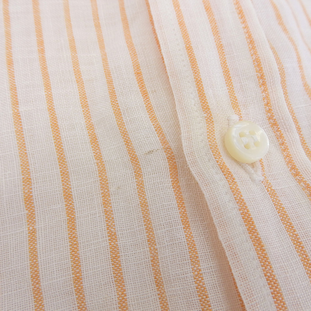 Great Brunello Cucinelli Long sleeve shirt Orange linen mens L
