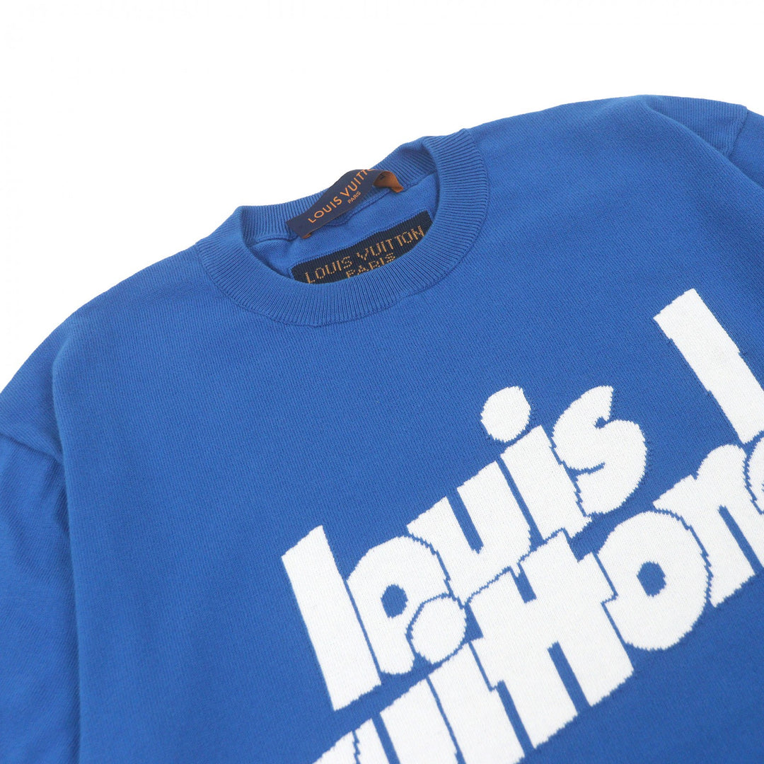 Great LOUIS VUITTON Short sleeve knit Everyday Inside Out blue cotton mens S