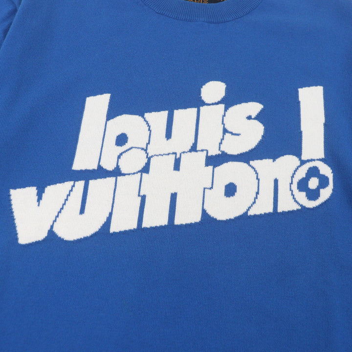 Great LOUIS VUITTON Short sleeve knit Everyday Inside Out blue cotton mens S