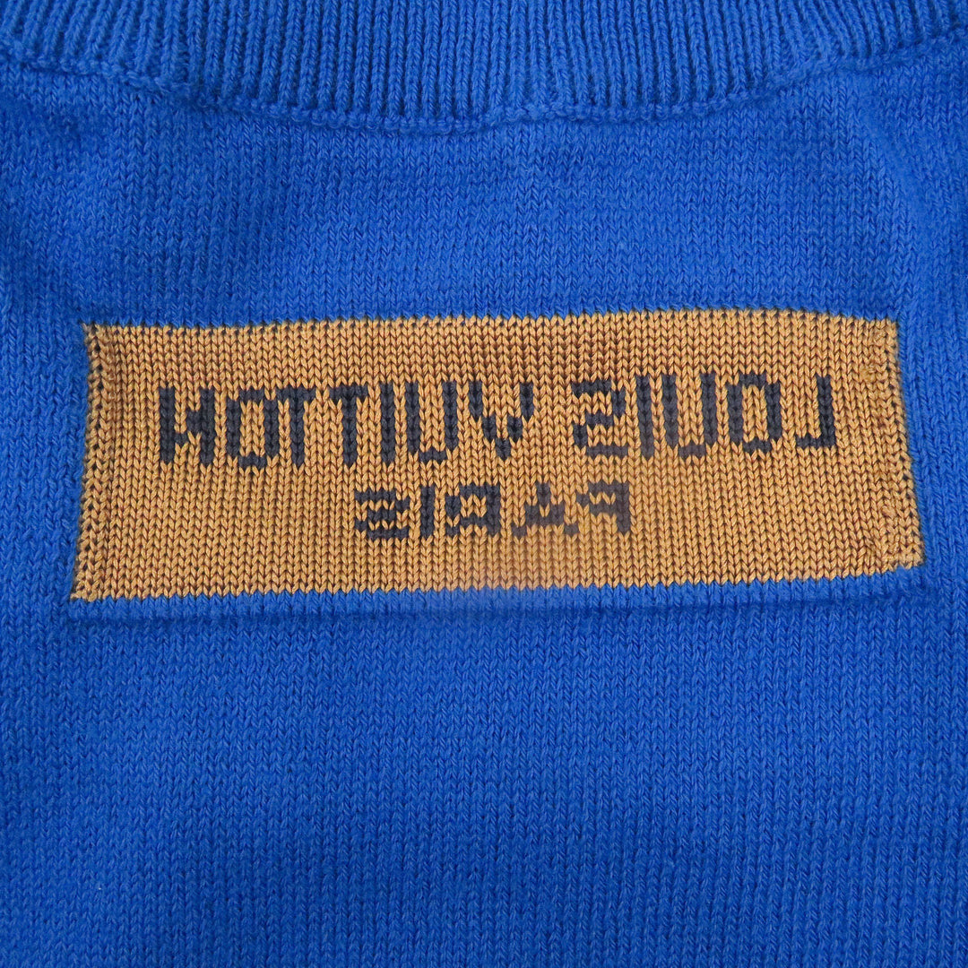 Great LOUIS VUITTON Short sleeve knit Everyday Inside Out blue cotton mens S