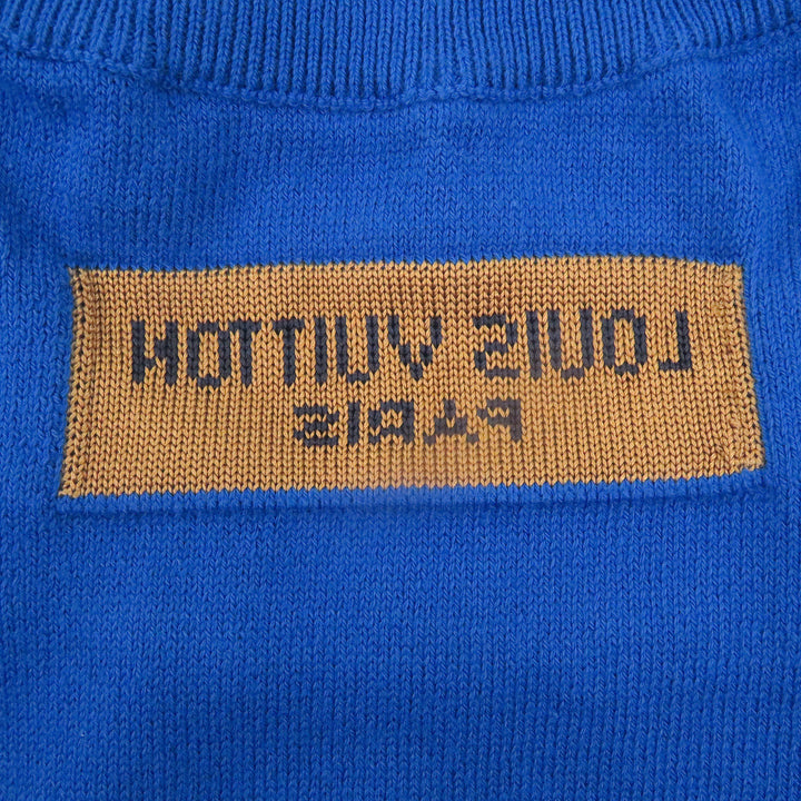 Great LOUIS VUITTON Short sleeve knit Everyday Inside Out blue cotton mens S