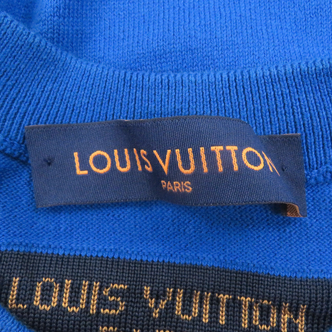 Great LOUIS VUITTON Short sleeve knit Everyday Inside Out blue cotton mens S