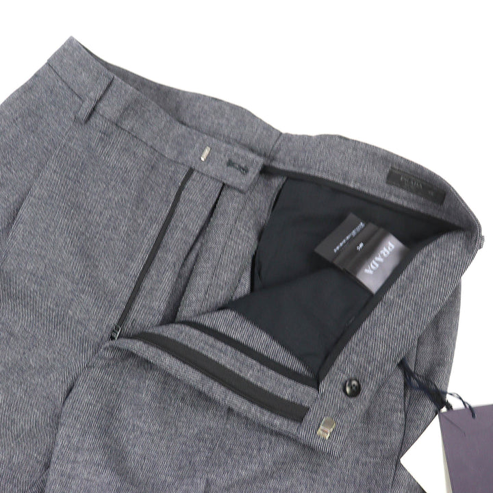 Pristine PRADA Pants Center-press slacks Anthracite wool 48 SPH434