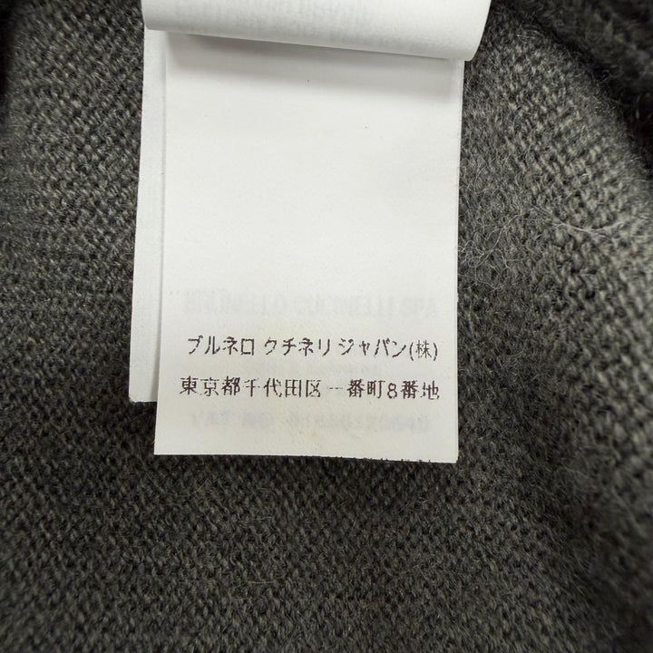 Excellent Brunello Cucinelli sweater V-neck pullover knit gray cashmere mens S