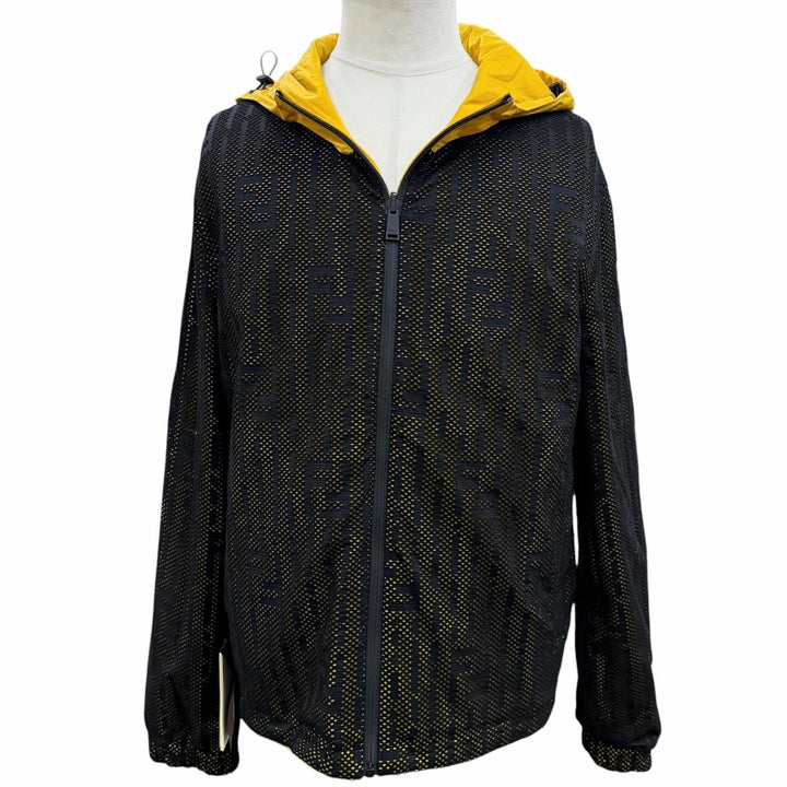 Excellent FENDI Nylon jacket black polyester mens 48 FAA830