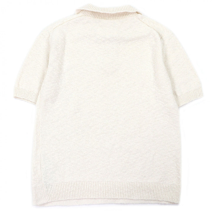 Excellent Maison Margiela 10 Short sleeve polo shirt Boucle knit Ivory