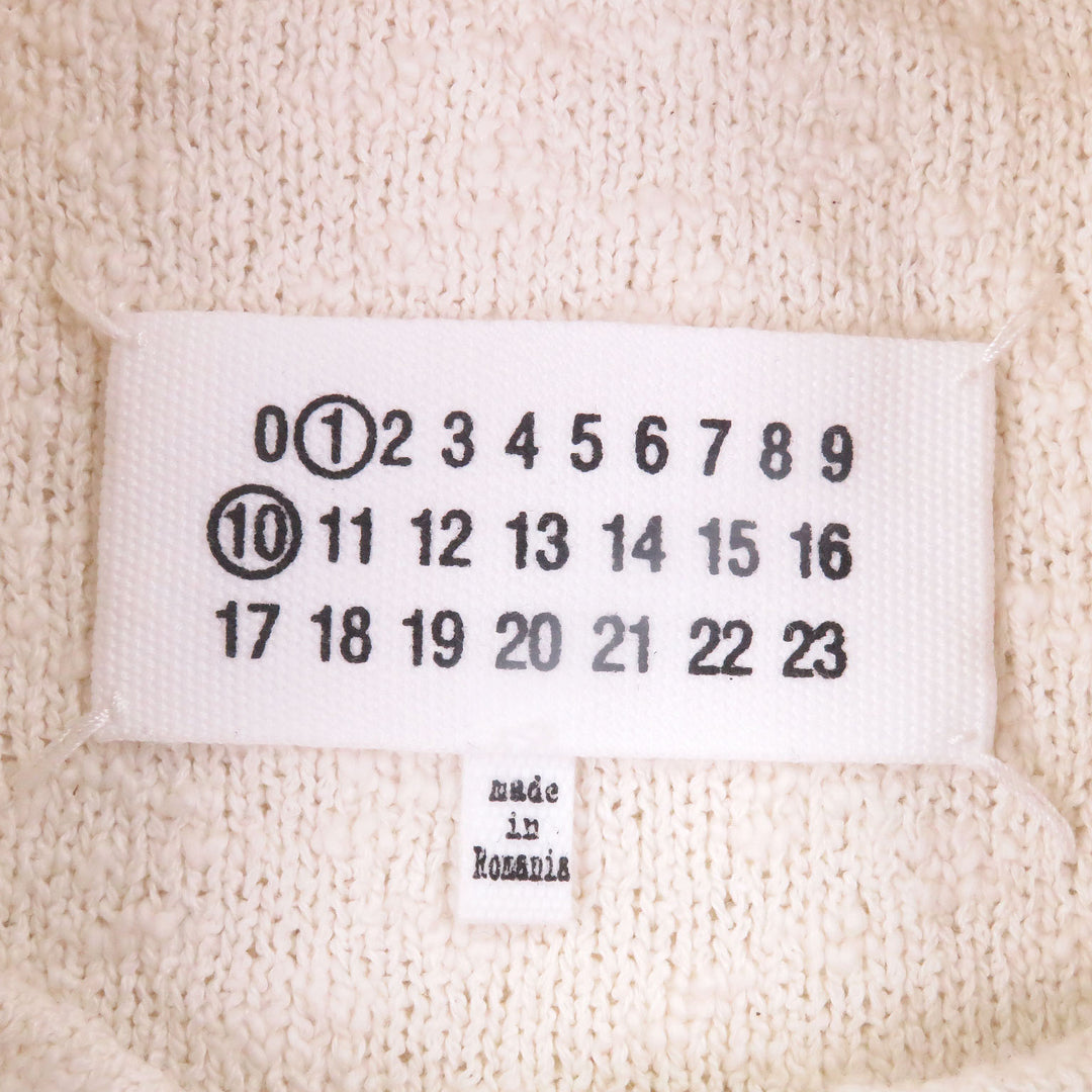 Excellent Maison Margiela 10 Short sleeve polo shirt Boucle knit Ivory