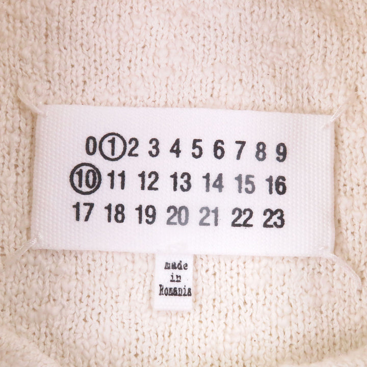Excellent Maison Margiela 10 Short sleeve polo shirt Boucle knit Ivory