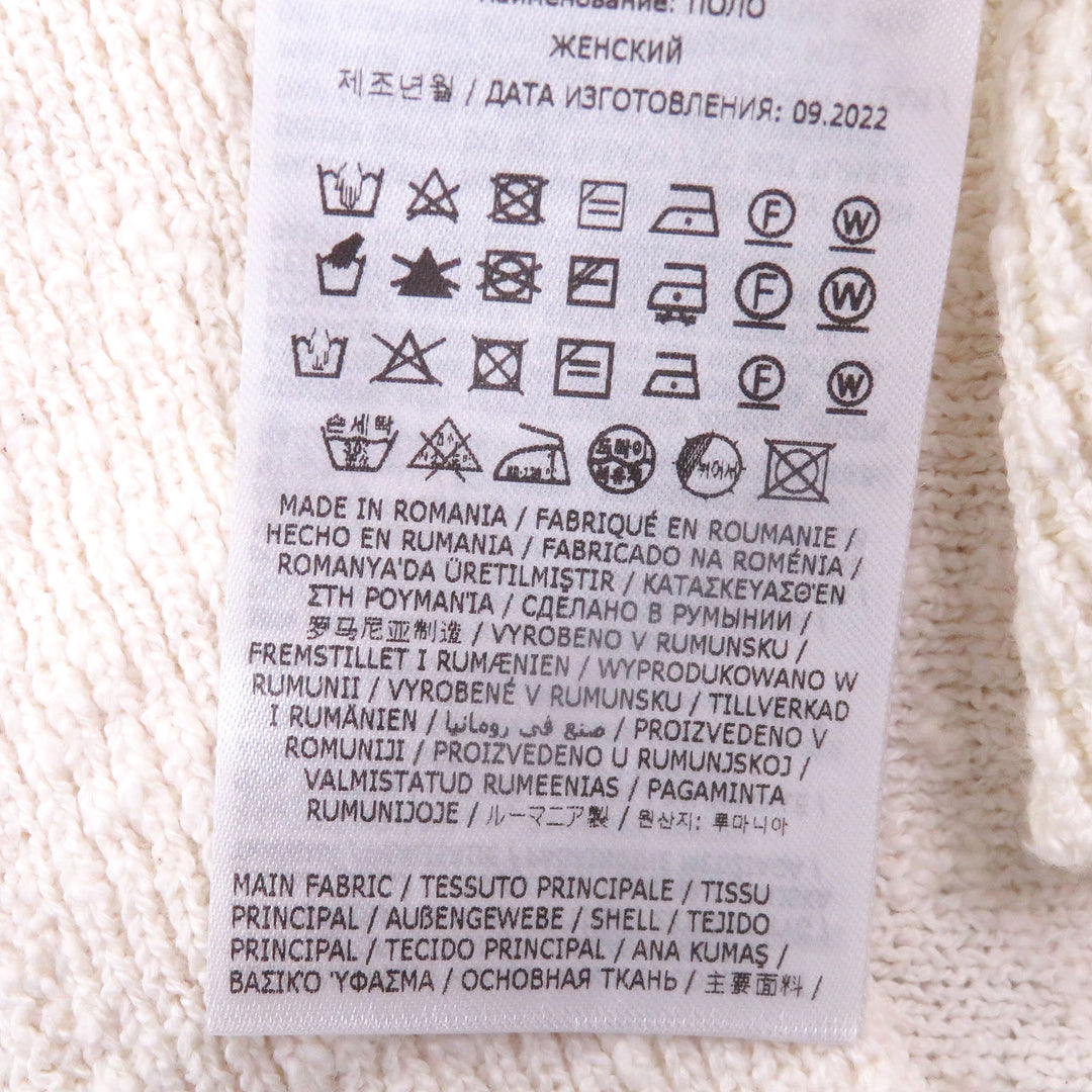 Excellent Maison Margiela 10 Short sleeve polo shirt Boucle knit Ivory