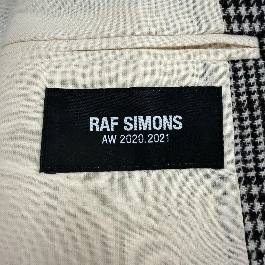 Excellent RAF SIMONS Chester coat Brown wool mens 46 25008-09913
