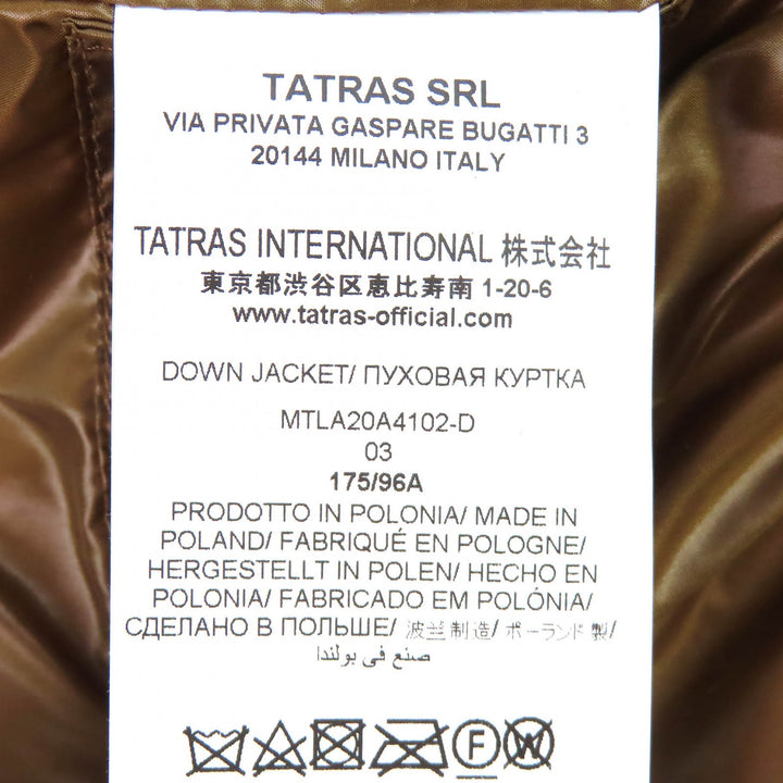 Excellent TATRAS Down jacket ALISEO Logo patch Hooded Light beige MTLA20A4102