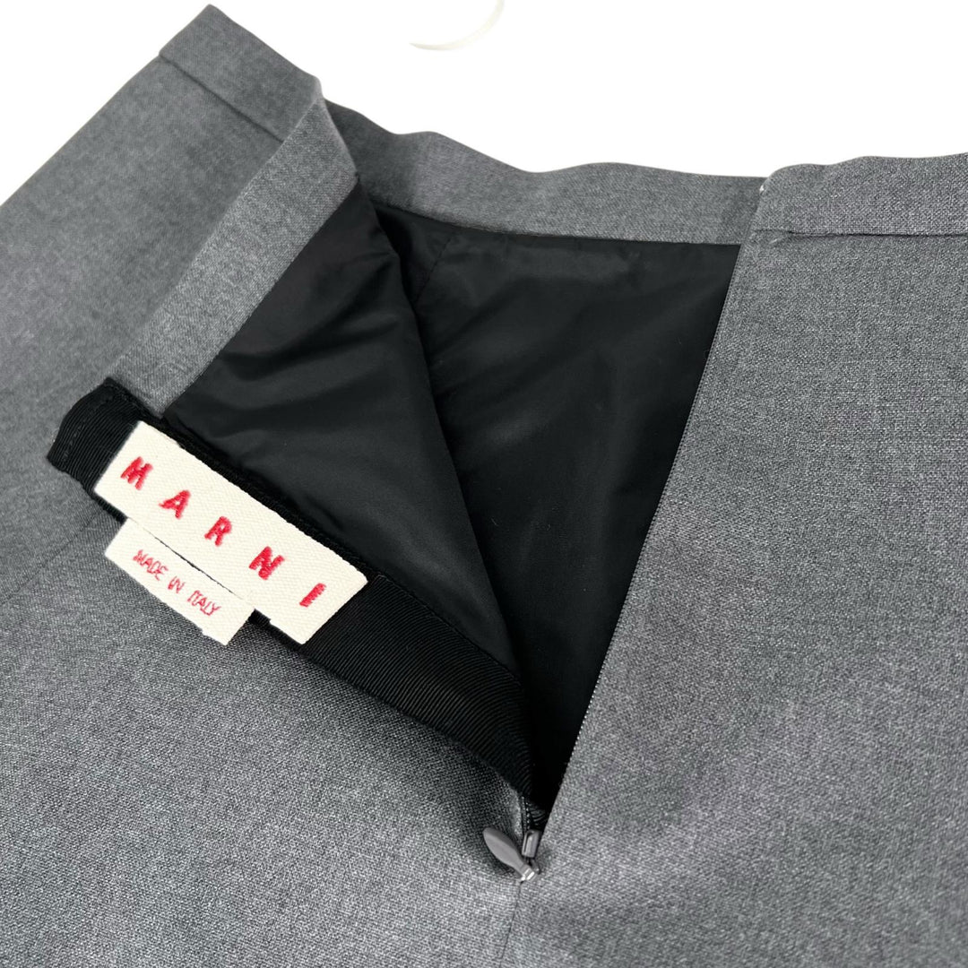 Excellent MARNI skirt Logo embroidered balloon skirt gray Women 42 GOMA0700U0