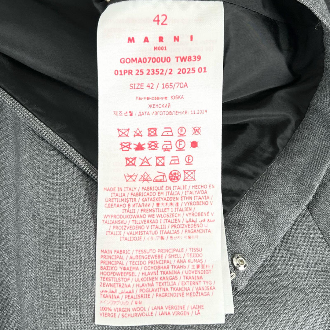Excellent MARNI skirt Logo embroidered balloon skirt gray Women 42 GOMA0700U0
