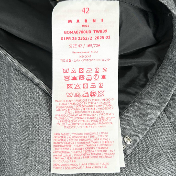 Excellent MARNI skirt Logo embroidered balloon skirt gray Women 42 GOMA0700U0