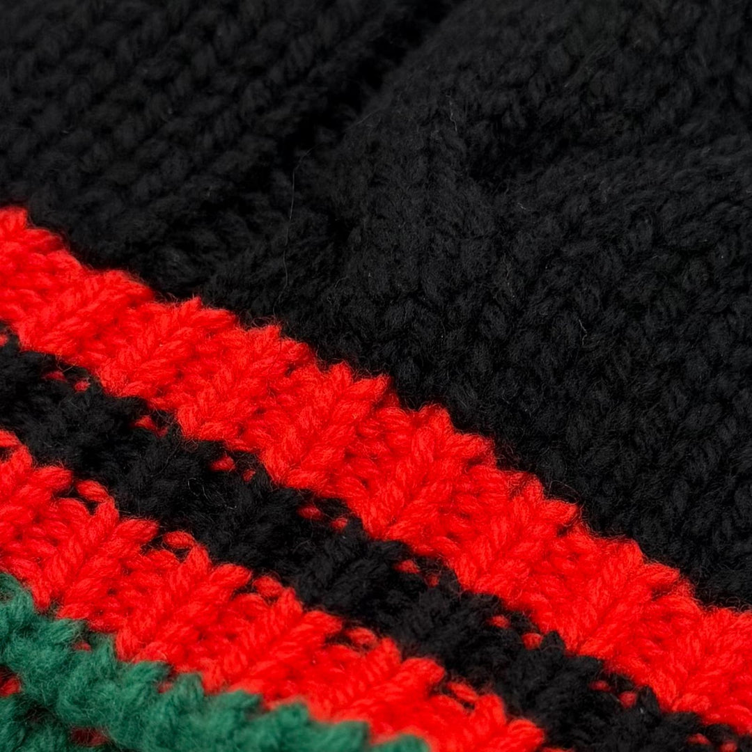 Great GUCCI sweater Web line, Sherry line knit black wool mens S 548115
