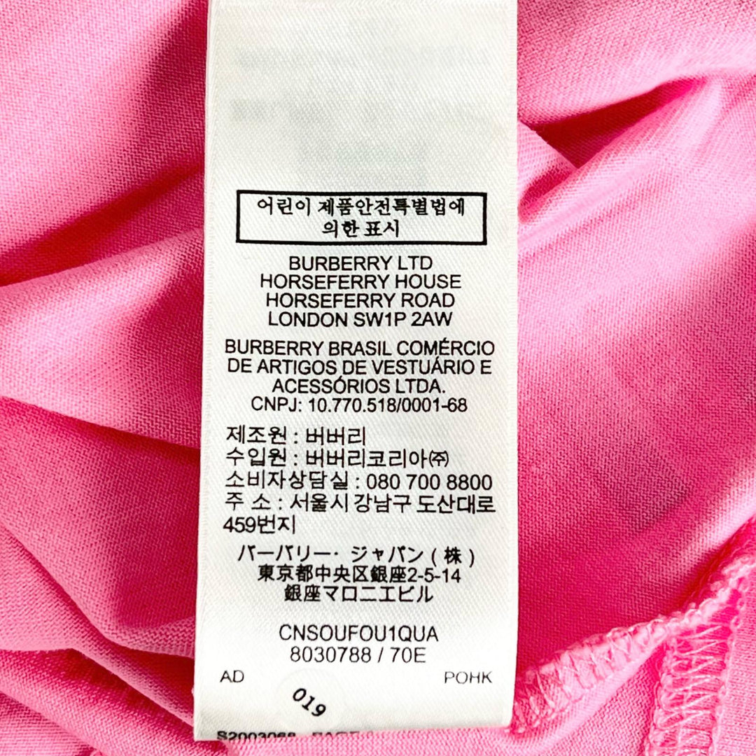 Great BURBERRY Short sleeve T-shirt Horseferry Tisch period pink cotton mens XS
