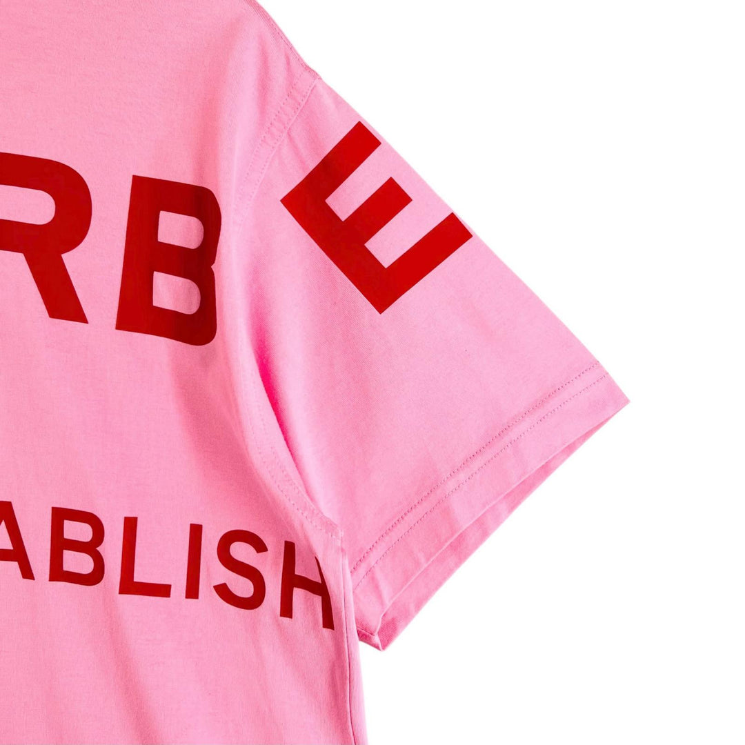 Great BURBERRY Short sleeve T-shirt Horseferry Tisch period pink cotton mens XS