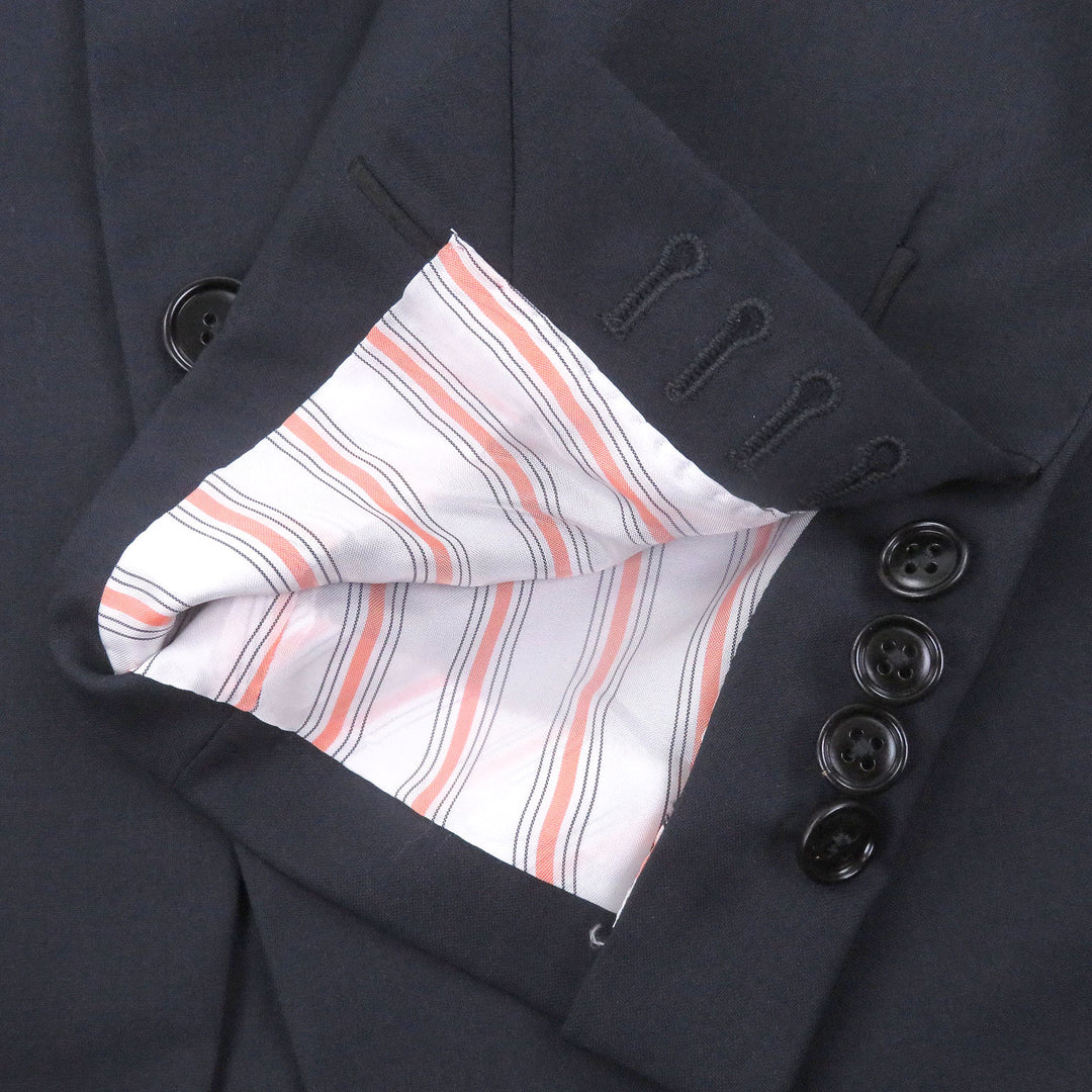 Excellent HERMES tailored jacket single Navy hair mens 50