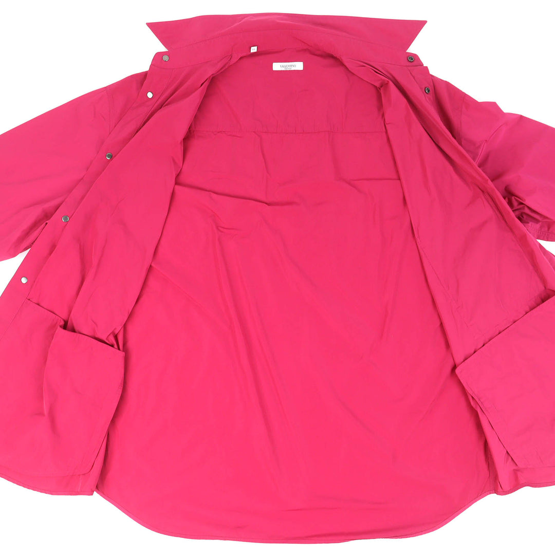 Great VALENTINO Nylon jacket Lace embroidered pocket, red pink XL VV0CIH367BR
