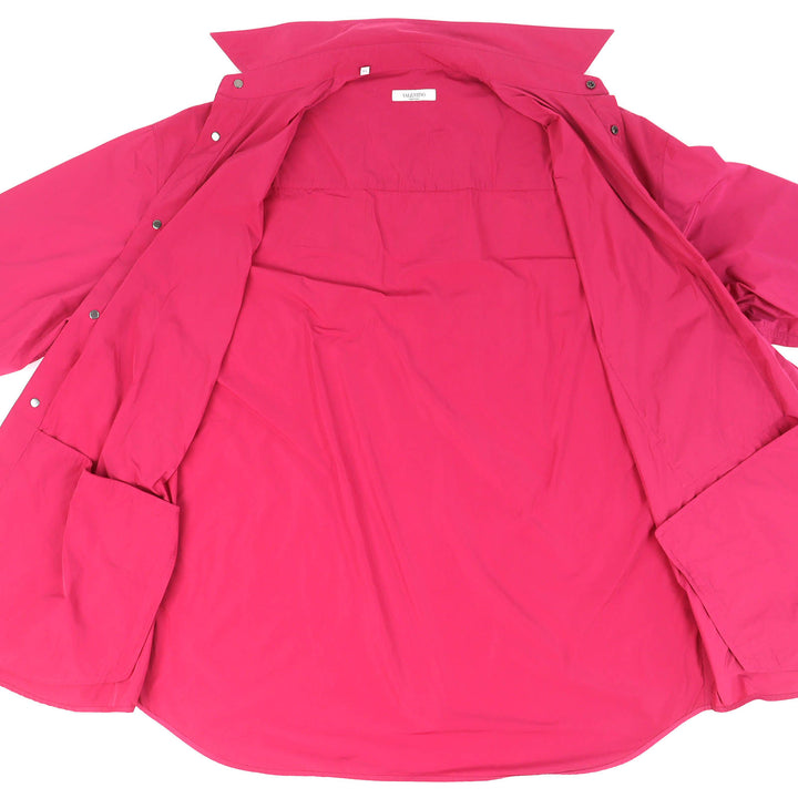 Great VALENTINO Nylon jacket Lace embroidered pocket, red pink XL VV0CIH367BR