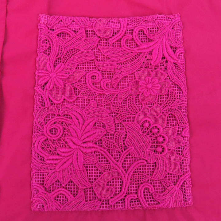 Great VALENTINO Nylon jacket Lace embroidered pocket, red pink XL VV0CIH367BR