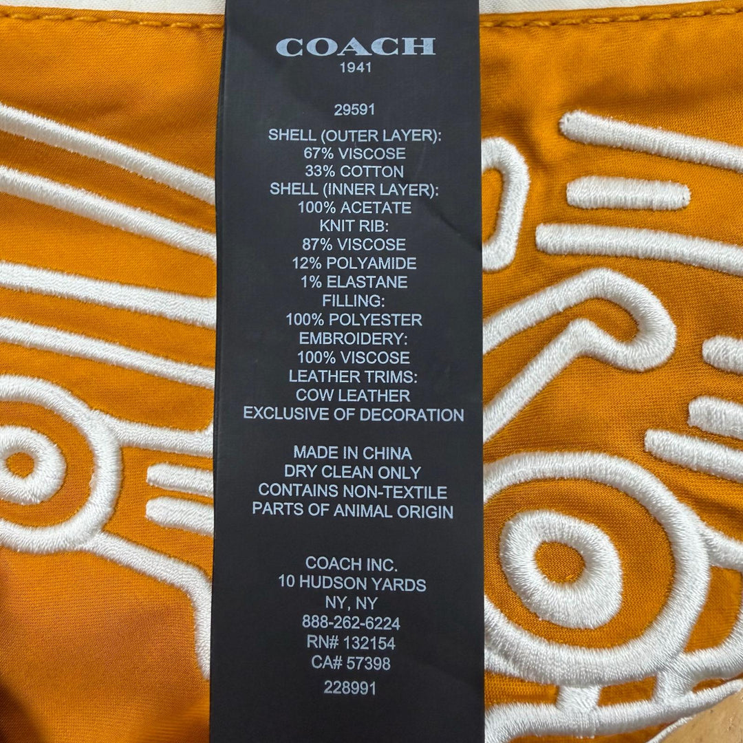 Excellent COACH keith haring Sukajan Orange Rayon mens 46