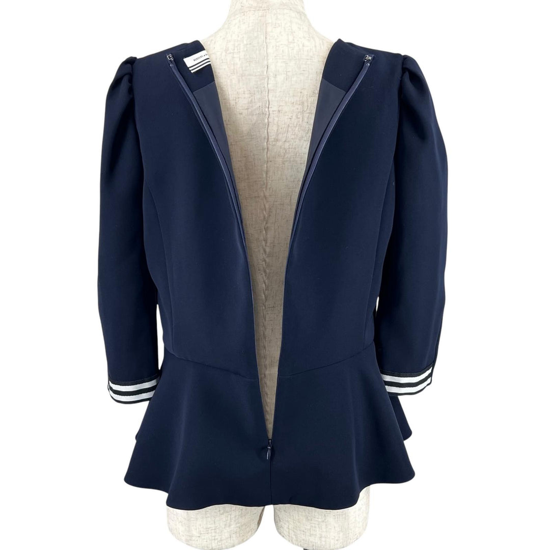 Excellent BORDERS at BALCONY blouse peplum Navy polyester Women 38 BD2221I-3C-02