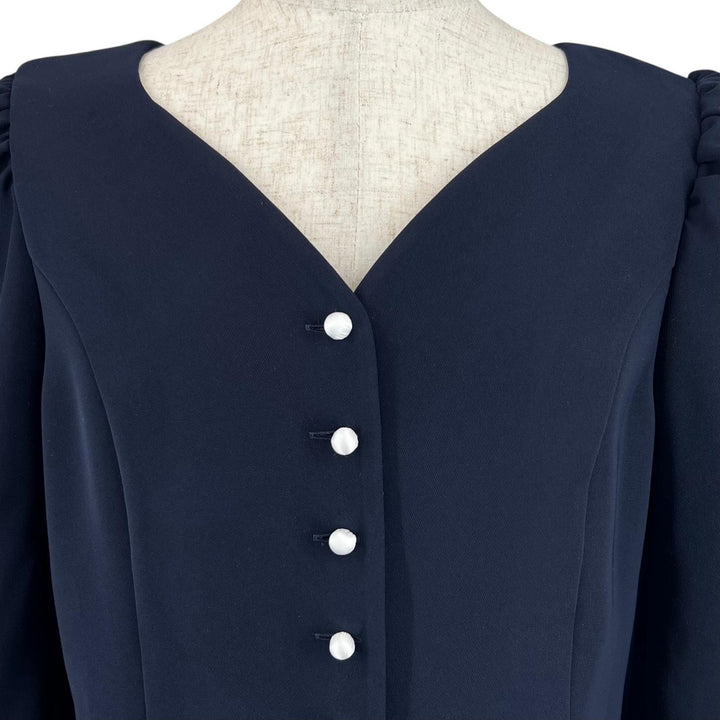 Excellent BORDERS at BALCONY blouse peplum Navy polyester Women 38 BD2221I-3C-02
