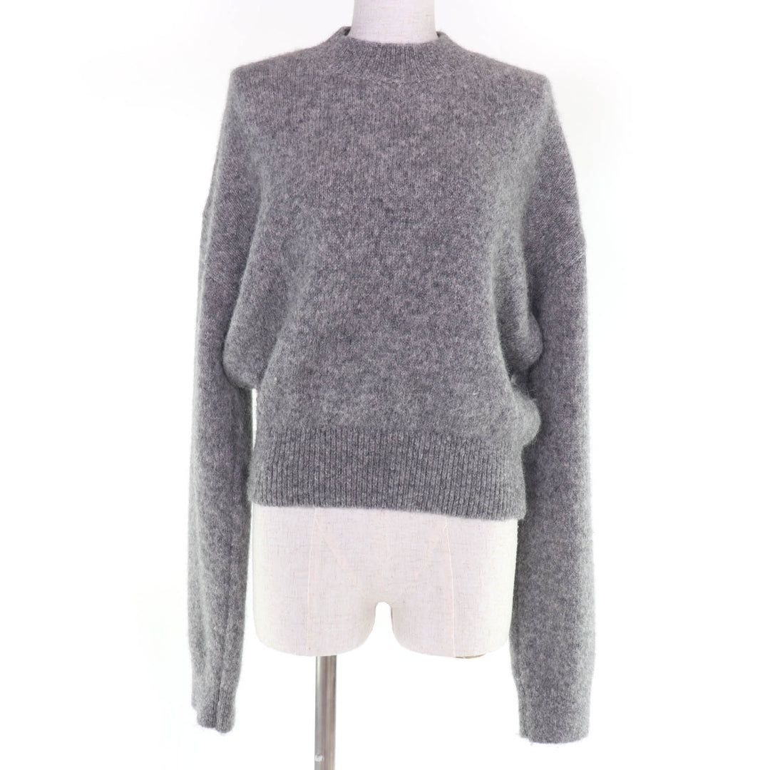 Excellent JACQUEMUS knit Wool long-sleeved shirt with logo gray alpaca Women S
