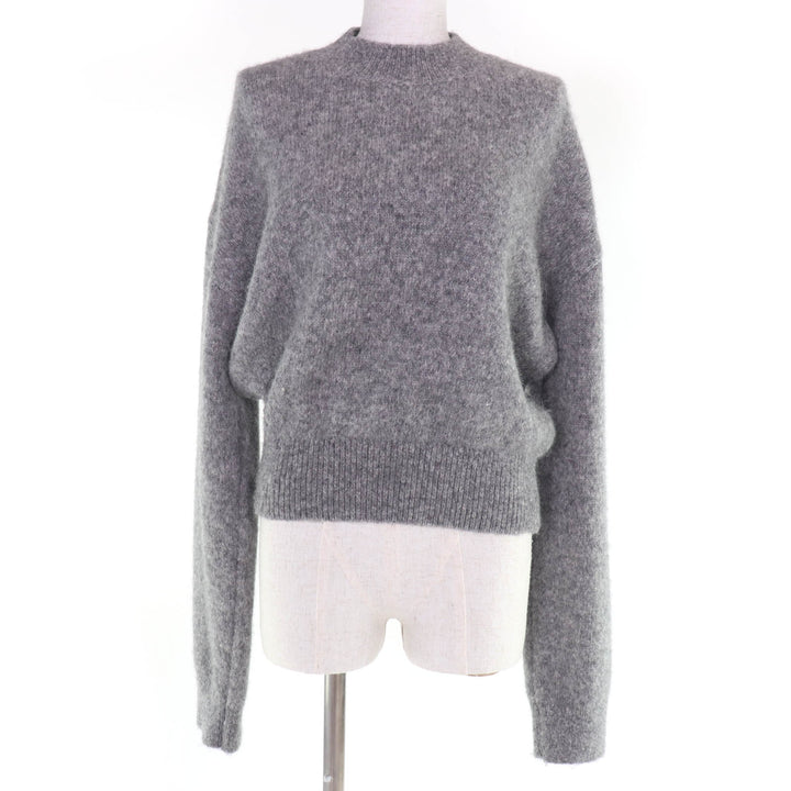 Excellent JACQUEMUS knit Wool long-sleeved shirt with logo gray alpaca Women S