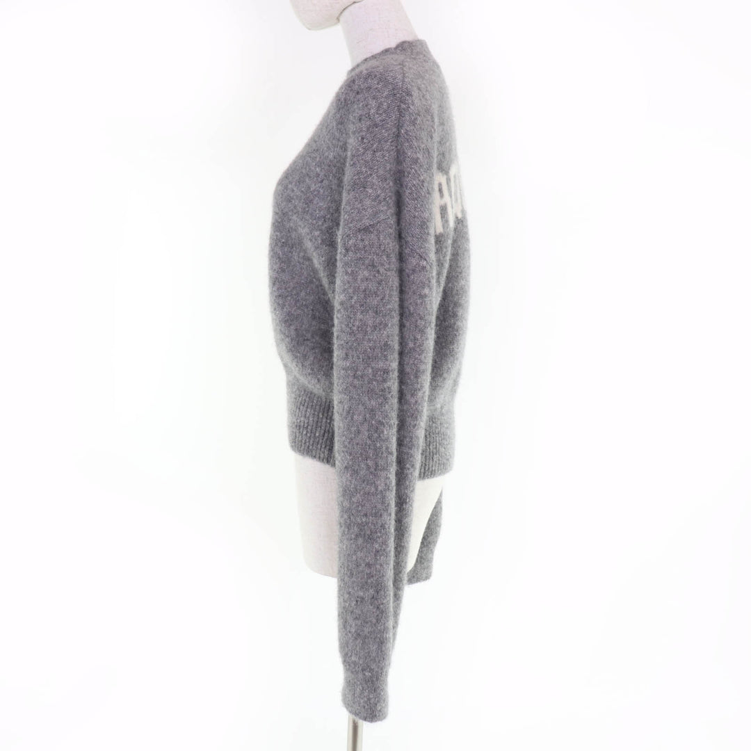 Excellent JACQUEMUS knit Wool long-sleeved shirt with logo gray alpaca Women S