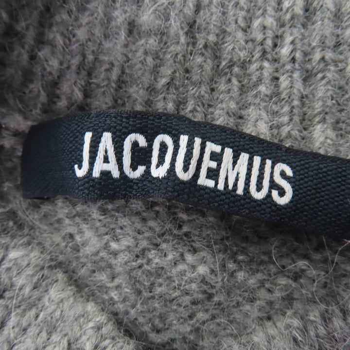Excellent JACQUEMUS knit Wool long-sleeved shirt with logo gray alpaca Women S